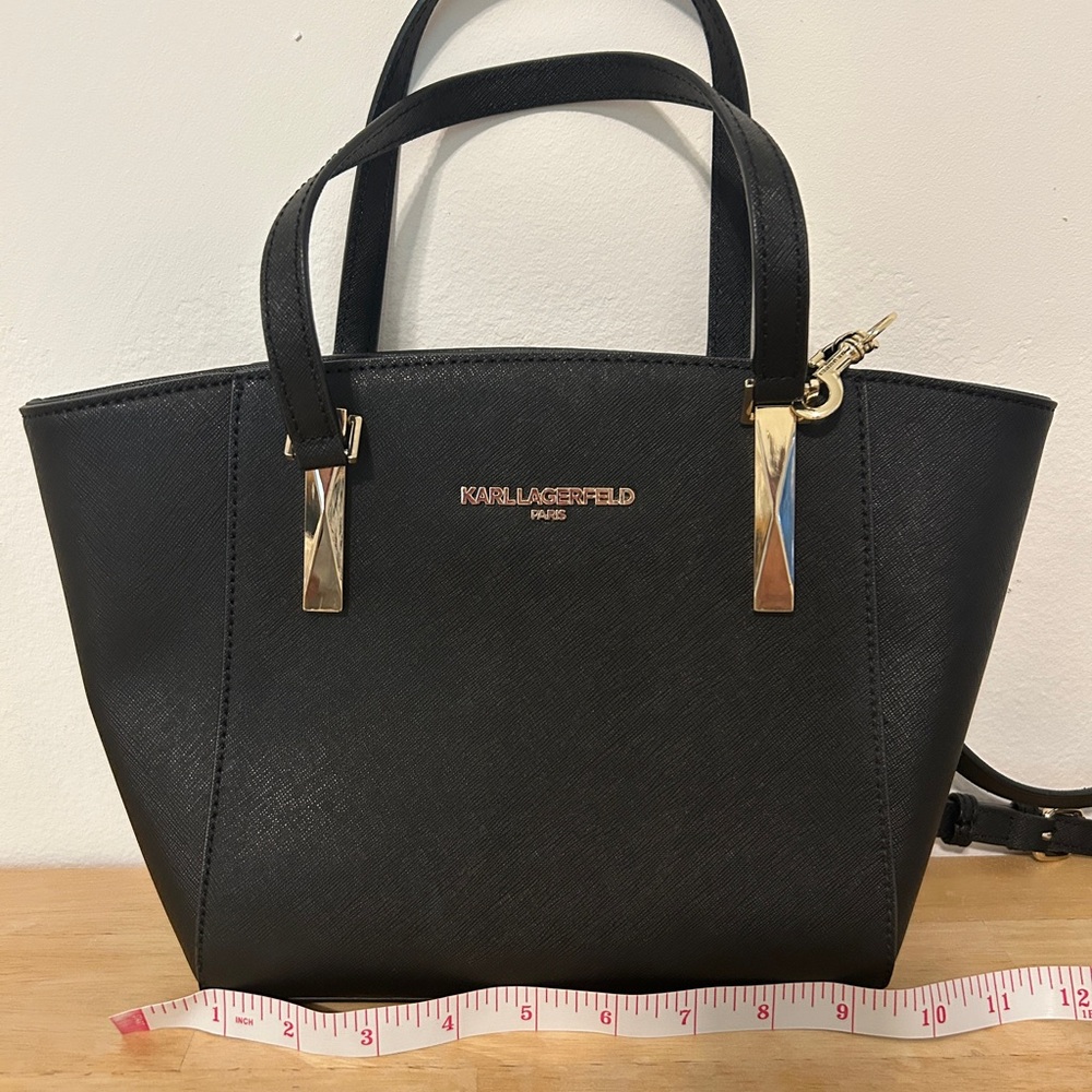 Karl Lagerfeld Black Tote with Gold Hardware